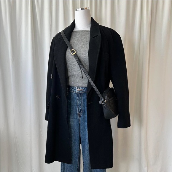 Vintage Kaleido black wool coat. - Picture 1 of 8